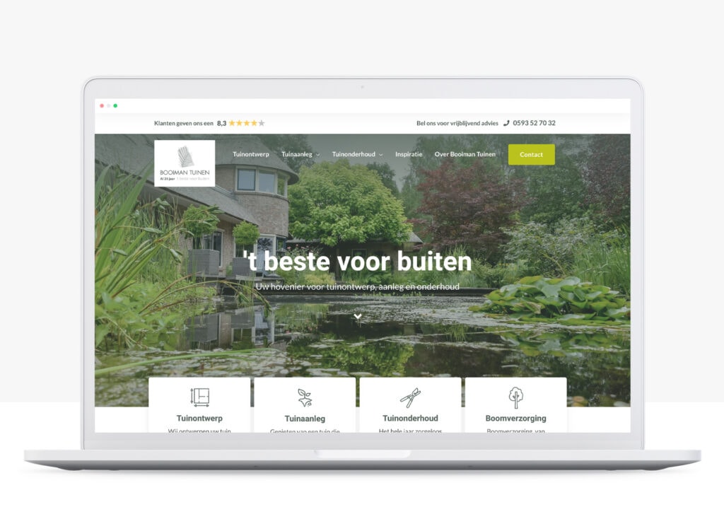 rots in branding portfolio booiman tuinen website ontwikkeling