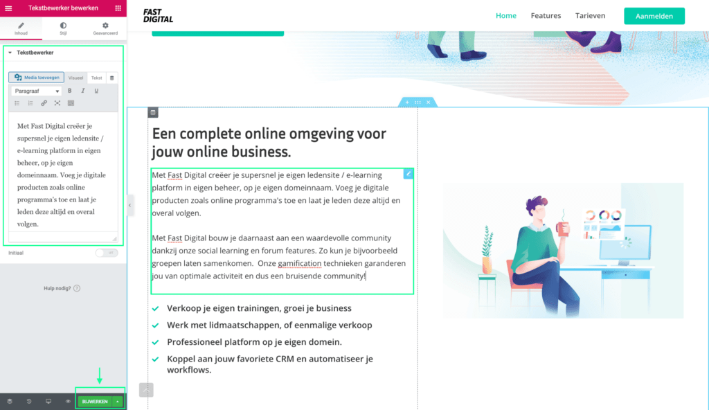 superfijn online academie elementor editor tekst aanpassen.png