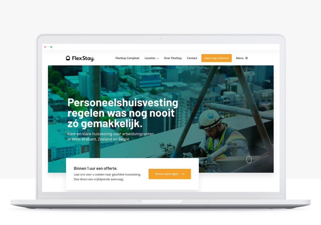 rots in branding portfolio flexstay website ontwikkeling